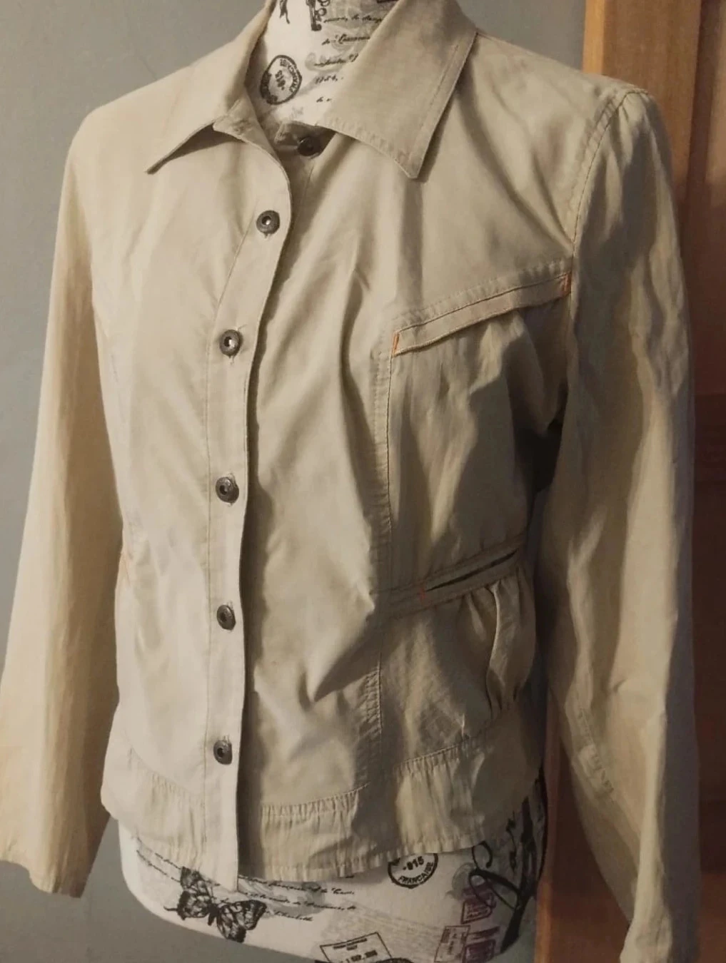 Veste crème, rayée,Cinoche Vintage T42